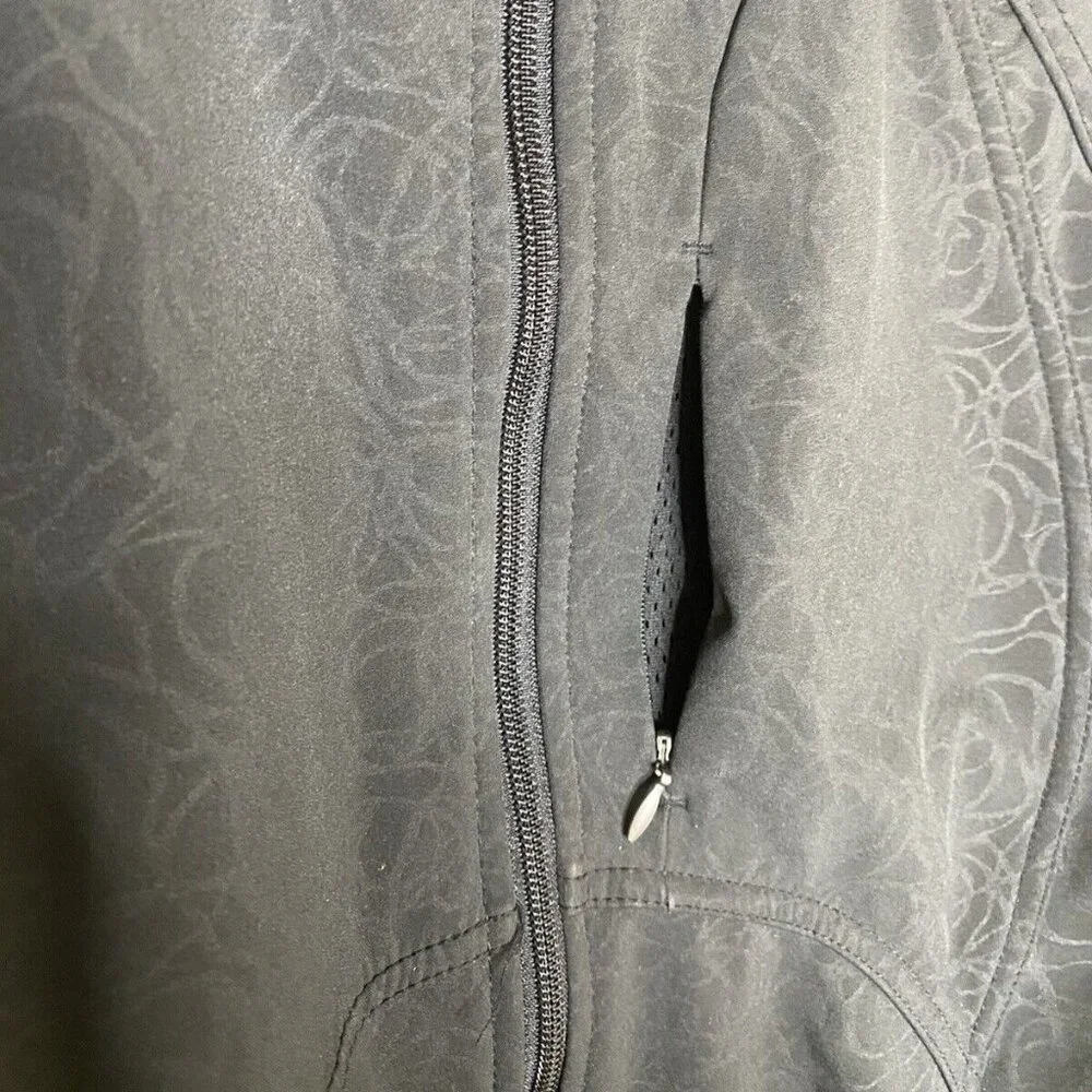 Double Diamond Womens Soft Shell Jacket Size M Black Embossed Fleece Lined - Picture 4 of 9